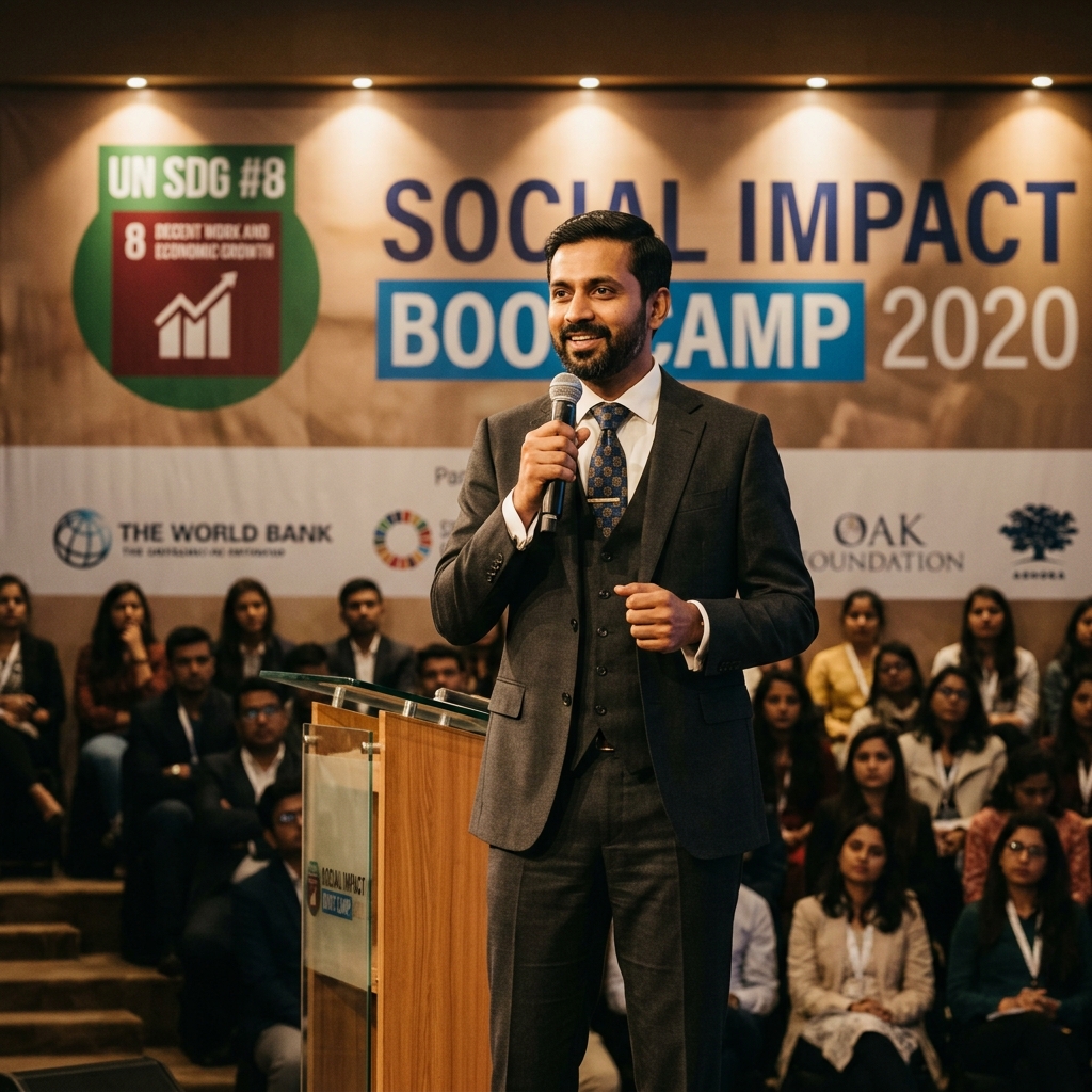 Purushotham Adi speaking at Social Impact Boot Camp 2020